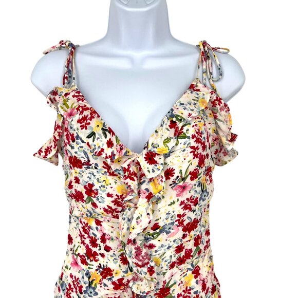 ASTR The Label Floral Ruffle Mini Dress White Multicolor Size XS - Picture 5 of 13